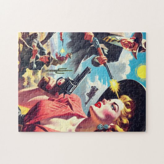 Vintage Pulp Western Illustration Legpuzzel (Horizontaal)