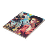 Vintage Pulp Western Illustration Tegeltje (Zijkant)