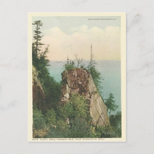 Vintage Pulpit Rock Marquette Michigan Briefkaart (Voorkant)
