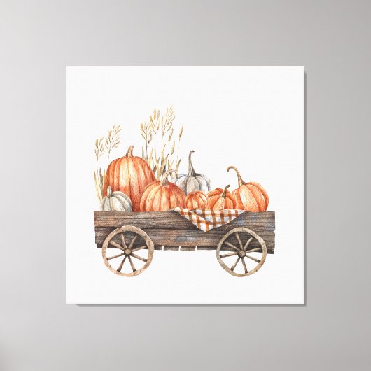 Vintage Pumpkin Cart Canvas Afdruk (Voorkant)