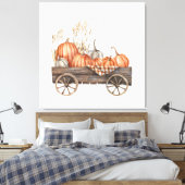 Vintage Pumpkin Cart Canvas Afdruk (Insitu (Slaapkamer))