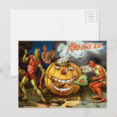 Vintage Pumpkin Halloween Briefkaart (Voorkant / Achterkant)