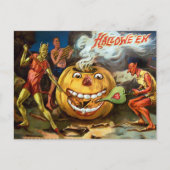 Vintage Pumpkin Halloween Briefkaart (Voorkant)