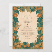 Vintage Pumpkin Harvest Wedding Kaart (Voorkant)