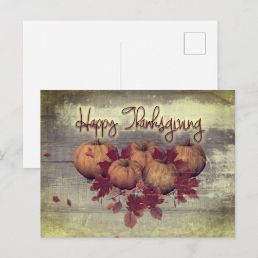 Vintage Pumpkins Invitation Briefkaart (Voorkant / Achterkant)