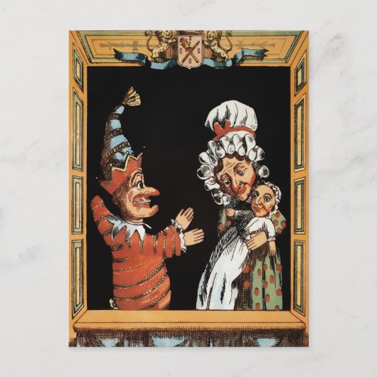 Vintage Punch en Judy Show Briefkaart (Voorkant)
