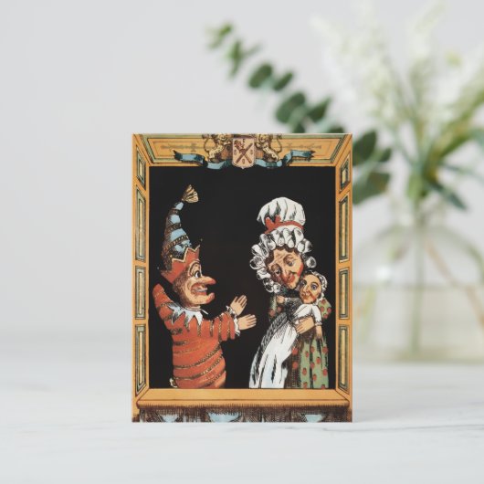 Vintage Punch en Judy Show Briefkaart (Staand voorkant)