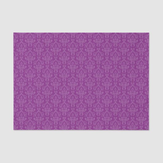 Vintage Purple Damask Pattern Tissuepapier (Voorkant)