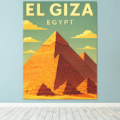 Vintage Pyramiden van Giza Canvas Print – Retro Ku (Insitu (Houten vloer))