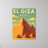 Vintage Pyramiden van Giza Canvas Print – Retro Ku (Voorkant)