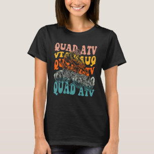 Vintage Quad ATV Biker Ruiter Heren Jongens Kinder T-shirt