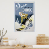 Vintage Quebec Ski Poster (Keuken)