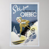 Vintage Quebec Ski Poster (Voorkant)