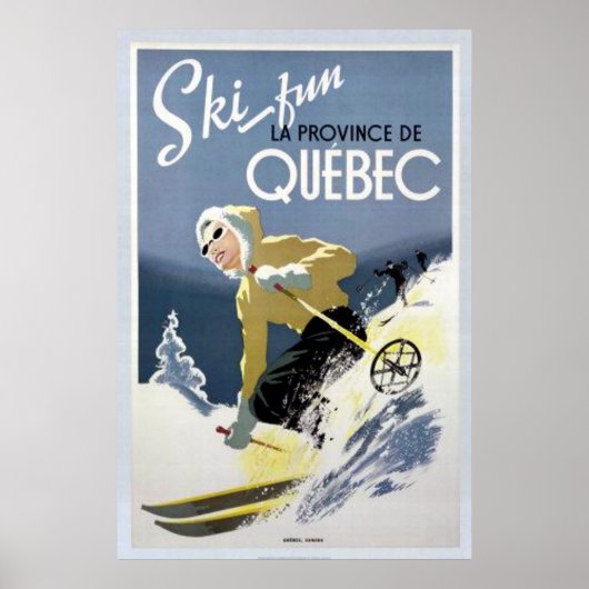Vintage Quebec Ski Poster (Voorkant)