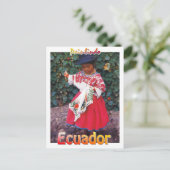 vintage Quechua Ecuador briefkaart meisje (Staand voorkant)