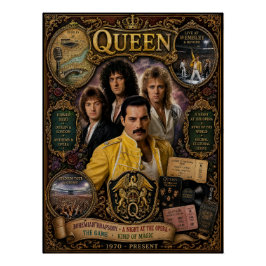 Vintage Queen Band Freddie Mercury Muur Kunst Post Perfect Poster