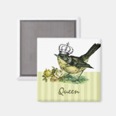 Vintage Queen Bird Valentijnsdag Gift Magneet (Voorkant / Achterkant)