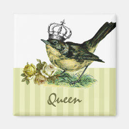 Vintage Queen Bird Valentijnsdag Gift Magneet