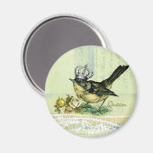 Vintage Queen Bird Valentijnsdag Gift Magneet (Voorkant / Achterkant)