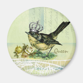 Vintage Queen Bird Valentijnsdag Gift Magneet