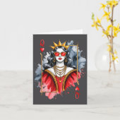 Vintage Queen Hearts Valentines Card Kaart (Gele Bloem)