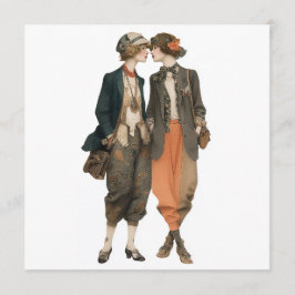 Vintage queer modereportage - decoupageblad, kaart