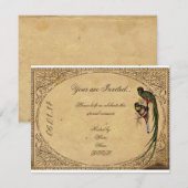 Vintage Quetzal Bird Elegant Party Invitation Kaart (Voorkant / Achterkant)