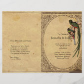 Vintage Quetzal Bird Elegant Wedding Programme (Voorkant)