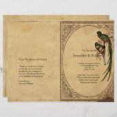 Vintage Quetzal Bird Elegant Wedding Programme (Voorkant / Achterkant)