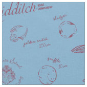 Vintage QUIDDITCH™-schetsontwerp Stof (Close Up)