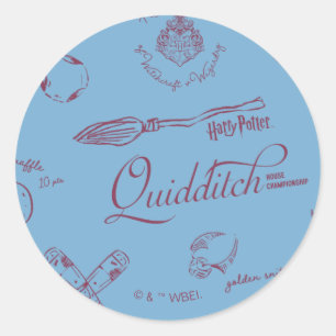 Vintage QUIDDITCH™ Schetspatroon Ronde Sticker