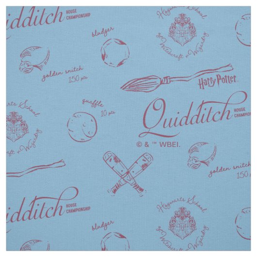 Vintage QUIDDITCH™ Sketch Pattern Stof (Swatch)