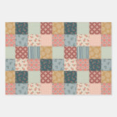 Vintage Quilt Inpakpapier Plat Vel Set van 3 (Voorkant)