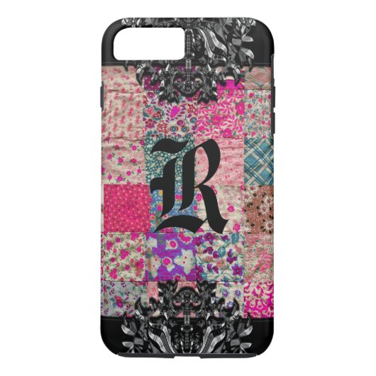 Vintage Quilt Monogram Case-Mate iPhone Case (Achterkant)