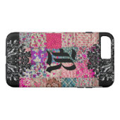 Vintage Quilt Monogram Case-Mate iPhone Case (Achterkant (Horizontaal))