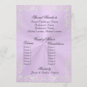 Vintage Quinceanera Program - Lavender/Silver Programmakaart (Achterkant)