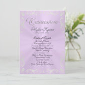 Vintage Quinceanera Program - Lavender/Silver Programmakaart (Staand voorkant)