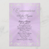 Vintage Quinceanera Program - Lavender/Silver Programmakaart (Voorkant)