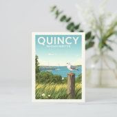Vintage Quincy Massachusetts Briefkaart (Staand voorkant)
