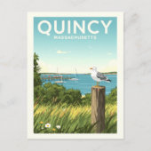 Vintage Quincy Massachusetts Briefkaart (Voorkant)