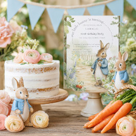Vintage Rabbit Garden 1st Birthday Kaart
