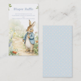 Vintage Rabbit Garden Baby Shower Diaper Raffle Informatiekaartje