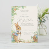 Vintage Rabbit Garden Baby Shower  Kaart (Staand voorkant)