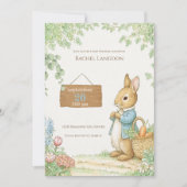 Vintage Rabbit Garden Baby Shower  Kaart (Voorkant)