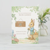 Vintage Rabbit Garden Baby Shower  Kaart (Staand voorkant)