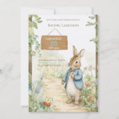 Vintage Rabbit Garden Baby Shower Kaart (Voorkant)