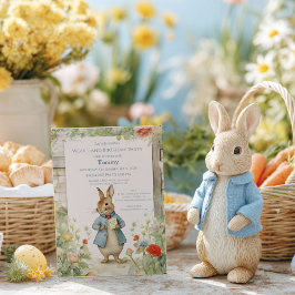 Vintage Rabbit Garden Birthday Kaart