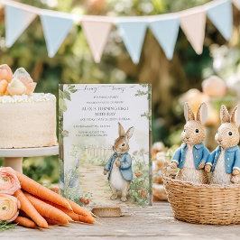 Vintage Rabbit Garden Birthday Kaart