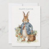 Vintage Rabbit Garden Easter Feestdagenkaart (Voorkant)