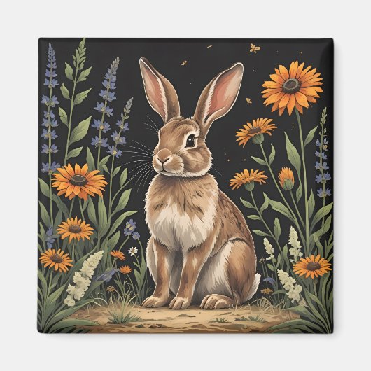 Vintage Rabbit  Magneet (Voorkant)
